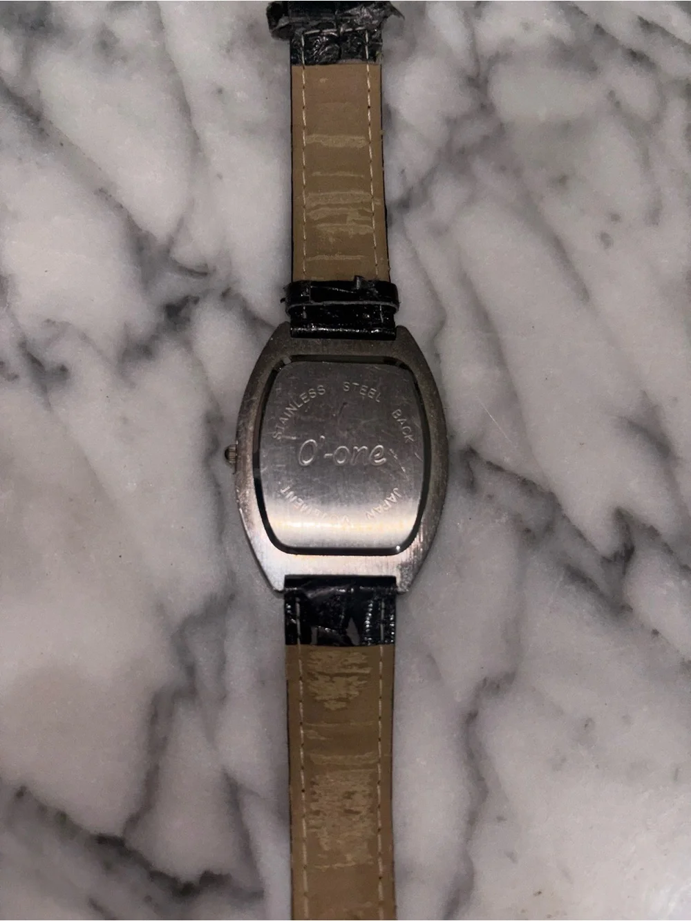 O-one Y2K Rhinestone Barrel Watch Faux Croc Roman Numeral Quartz